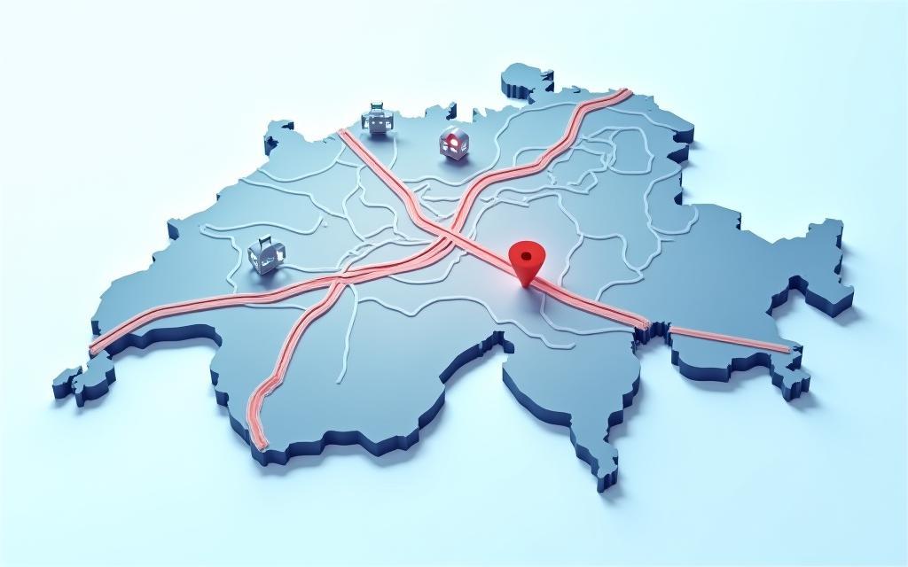 Carte interactive des autoroutes suisses soumises à la vignette