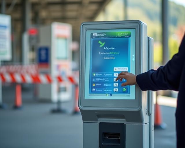 Borne automatique à un poste frontière suisse