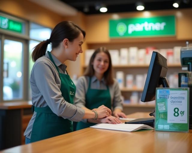 Caisse d'une station-service partenaire